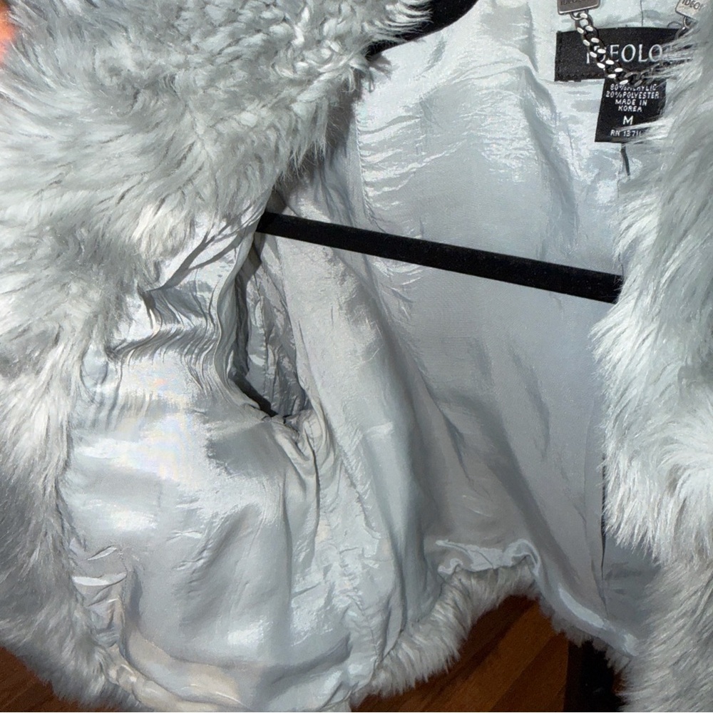 Ideology Light Gray Teddy Jacket - image 6